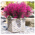 thumbnail image 4 of Sinhoon 8 Bundles Outdoor Artificial Lavender Fake Flowers UV Resistant Shrubs, Faux Plastic Greenery for Indoor Outside Decoration (Rose Red), 4 of 7