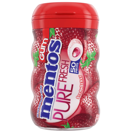 Mentos Strawberry Gum Bottle - 50ct