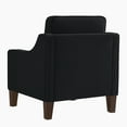 thumbnail image 3 of Modern 1 Seater Velvet Sofa, Upholstered Armchair with Removable Cushions and Wood Legs for Living Room Office Apartment, 3 of 9