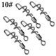 thumbnail image 3 of 50 piezas giratorias de barril rodante de acero inoxidable con conector de gancho de cebo de pesca a presión atornillado(10#), 3 of 10
