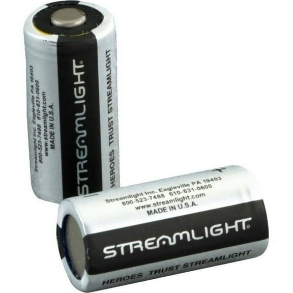 Streamlight Flashlight Battery, For Flashlight, CR123A, 3 V DC, 6 / Pack