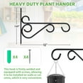 thumbnail image 5 of WLGJL Hanging Plant Brackets, 2pcs 12 Inch Wall Mount Bracket Strong Durable Rust-Resistant Plant Hanger Hook with High Load Capacity 120lb for Hanging Plants Bird Feeder Lantern Wind Chimes, 5 of 6