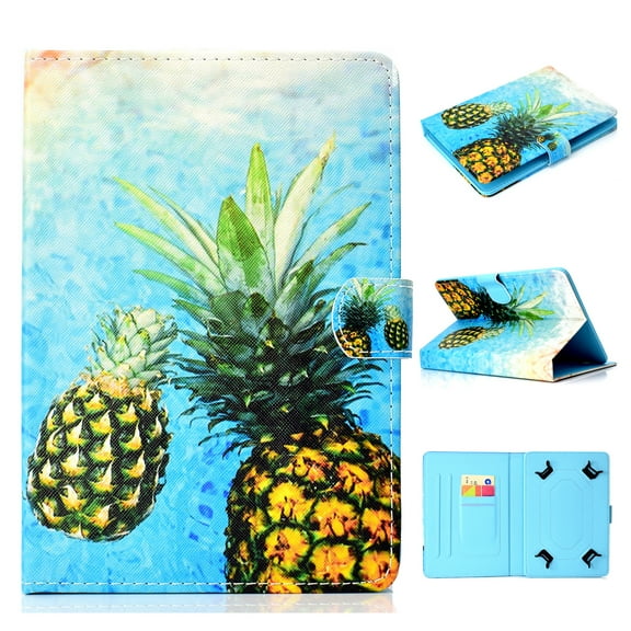 Allytech 7 Inch Universal Tablet Wallet Case for Samsung Galaxy Tab E Lite 7.0/ Amazon kindle fire 7.0 2015 2017/ Kindle Oasis E-reader/ Google and More 6.5"-7.5" inch Tablet, Pineapple
