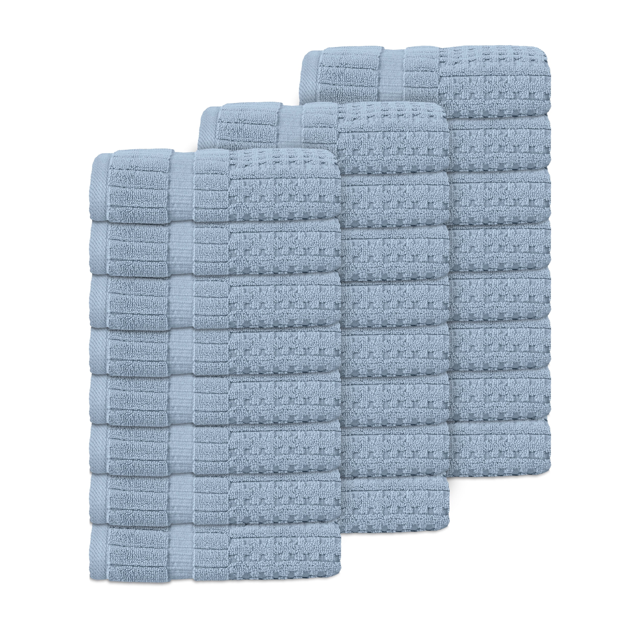 Home Weavers Willow Collection Hand Towels Set of 24 | 100% Cotton Zero Twist | 630 GSM Thick Plush | Soft, Highly Absorbent & Quick Dry | Hotel Quality Luxury Hand Towels | 16x24 Inch | Blue
