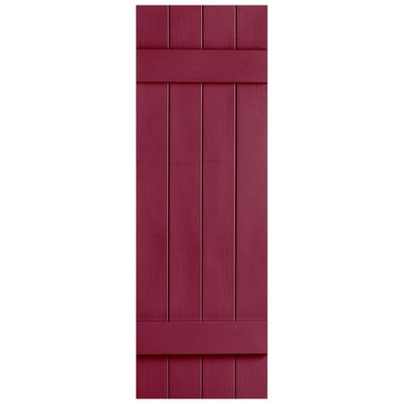 Exterior Shutter Hardware - Alpha Shutters Exterior Vinyl 4 Board N Batten Closed Shutter (Set of 2)
