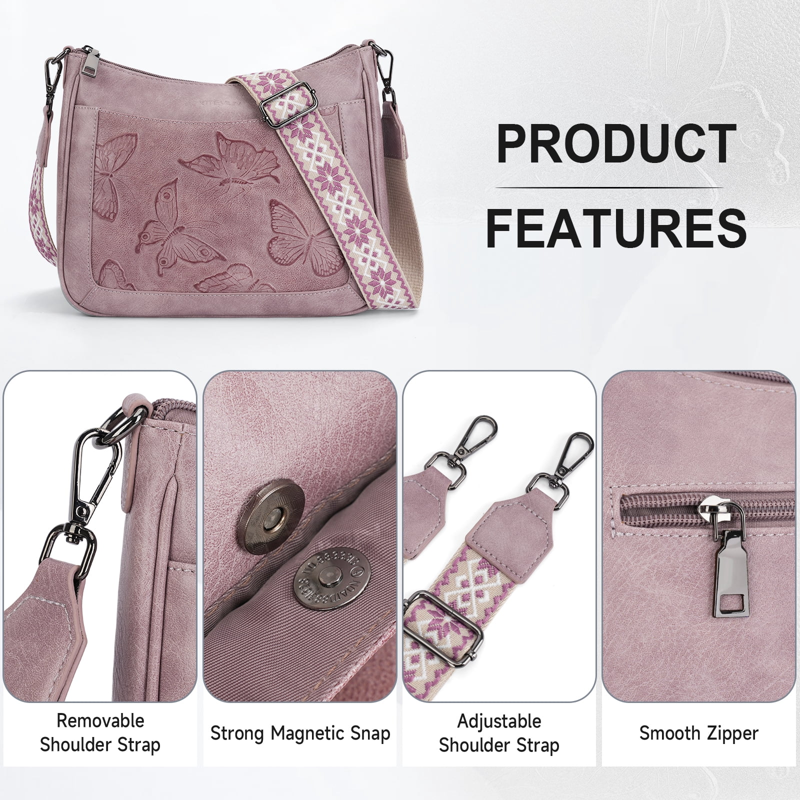 APHISON Trendy Crossbody Bags for Women Small Shoulder Handbags, Ladies Classic Messenger Bag Crossbody Purse with With Adjustable Shoulder Strap