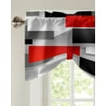 thumbnail image 2 of Geometric Red Black Gray Solid Abstract Window Curtain Bedroom Curtain Adjustable Tie Up Curtain for Small Window Rod Pocket, 2 of 6