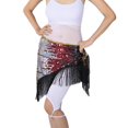 thumbnail image 2 of Ladies Belly Dance Fringe Hip Skirt Waist Belt Hip Scarf Wrap Dancewear Black, 2 of 8