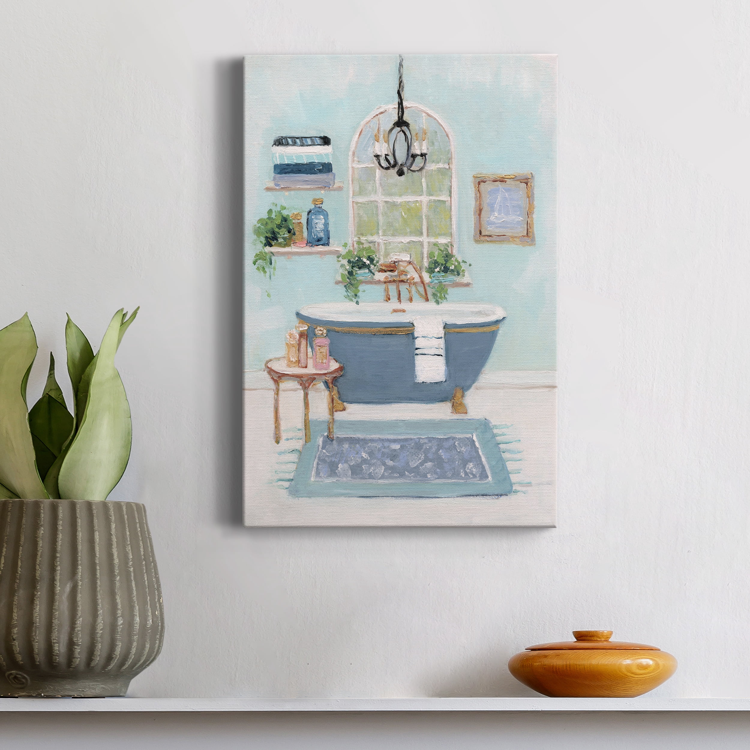 Blue Bath I Premium Gallery Wrapped Canvas - Ready to Hang - 18 x 27
