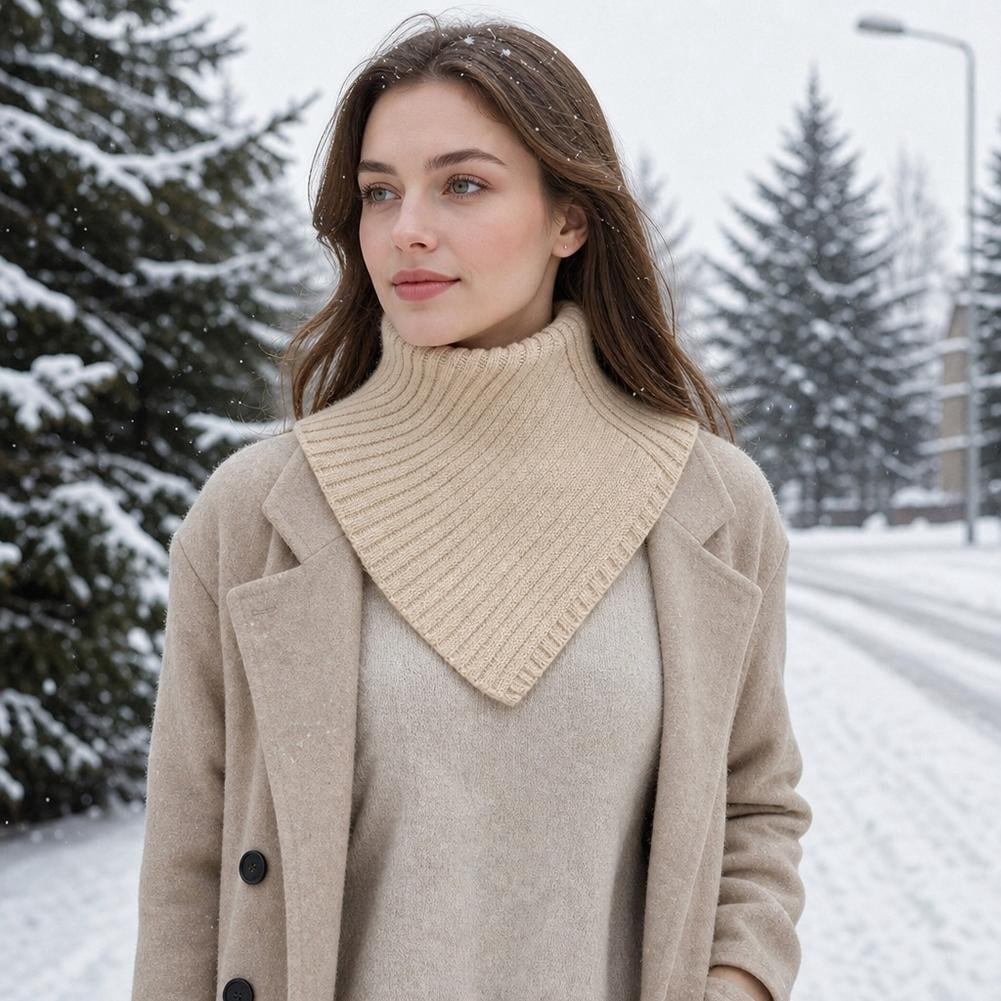 Agiufgs Women's Knit Neck Warmer, Polyester Triangular Ribbed Knit Mock ...