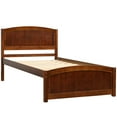 thumbnail image 3 of Topcobe Twin Size Solid Wood Bed Frame Platform with Headboard & Footboard for Bedroom Dorm, Walnut, 3 of 3
