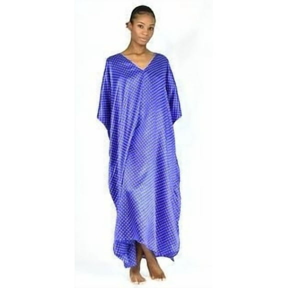 Up2date Fashion's Women's Caftan / Kaftan / Muumuu / Mumu, Blue Polka Dot Print