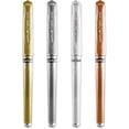 thumbnail image 1 of uniball Signo Metallic Gel Ink Rollerball Pens, Broad Point, 1mm, Assorted Ink Colors, 4 Pack, 1 of 5
