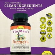 Tin Man's Turmeric | Fast Acting Joint Support Supplement - Glucosamine Chondroitin Supplements MSM Complex - with Boswellia, Quercetin for Joints, Bones, Knees & Mobility - Iwalu USA - 180 Capsules
