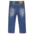 thumbnail image 2 of KIDSCOOL SPACE Baby Girl Boy Jeans,Little Kid Elastic Band Inside Ripped Denim Pants,Blue,3-4 Years, 2 of 8