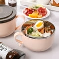 thumbnail image 4 of Cateissary Tazón de fideos instantáneos, fiambrera de acero inoxidable, contenedor de almacenamiento de taza de comida rápida de gran capacidad Rosado S, 4 of 6