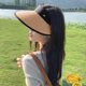thumbnail image 3 of Sombrero ajustable con circunferencia de la cabeza de 55-58cm, sombrero de paja con tapa vacía para mujer, protector solar, sombrero para el sol en la playa antiultravioleta, 3 of 5
