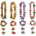 thumbnail image 1 of Paquete de 16 Collares de Flores Hawaianas JM para Fiestas Temáticas en la Playa, 1 of 5