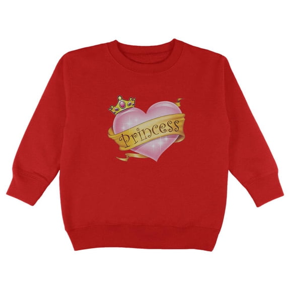 Princess Heart Toddler Sweatshirt Red 3T