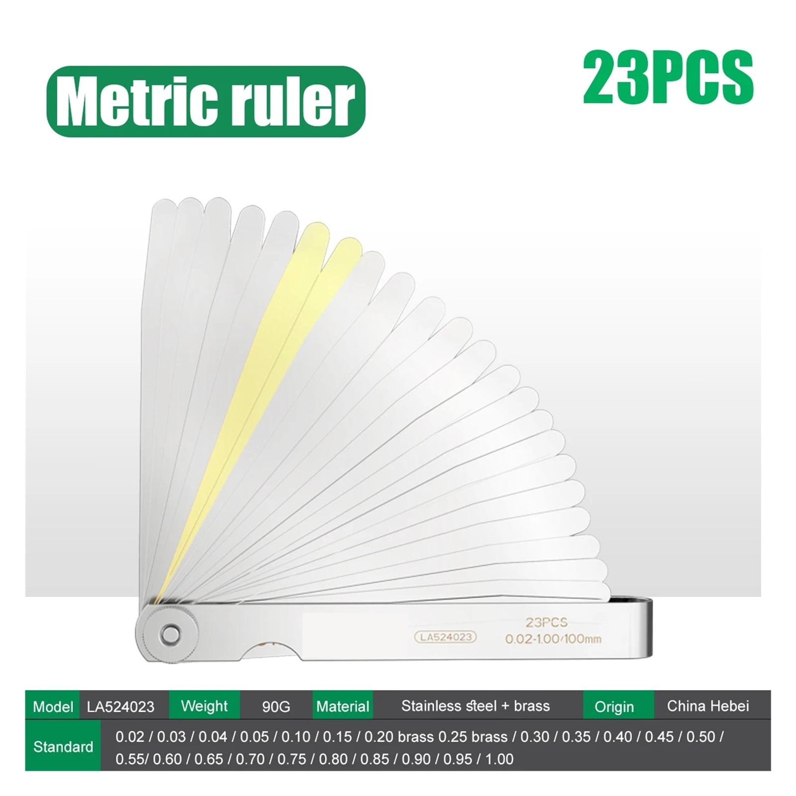 Feeler Gauge Metric 0.02-1mm Thickness Gauge Set For Measure Sheet Gauge Blades Valves Foliage of Valves Gap ,Corrosion-Resistant