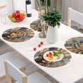 thumbnail image 5 of Woman Of Face Black Round Placemats Plate Mats 15 Inch Non-Slip Heat Resistant Washable PVC Set Indoor for Kitchen Dining Table 1PC, 5 of 6