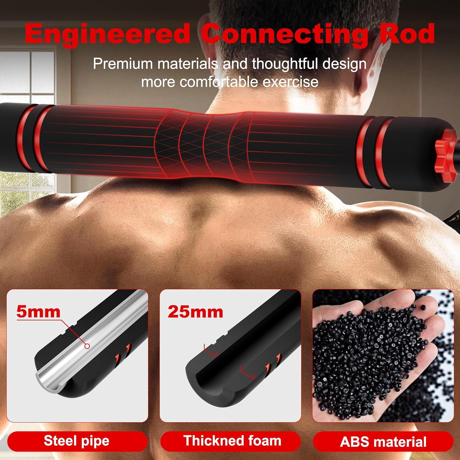 Adjustable Dumbbell Set Converts to Barbell and Kettlebell, 5-in-1 Multi-Function Home Gym Weight Set for Men and Women