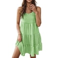 thumbnail image 2 of Nuoqisi Women's Casual Sleeveless Striped Round Neck Panel Loose Dress - Relaxed Fit Midi Dress with Color Block Detail, 2 of 8
