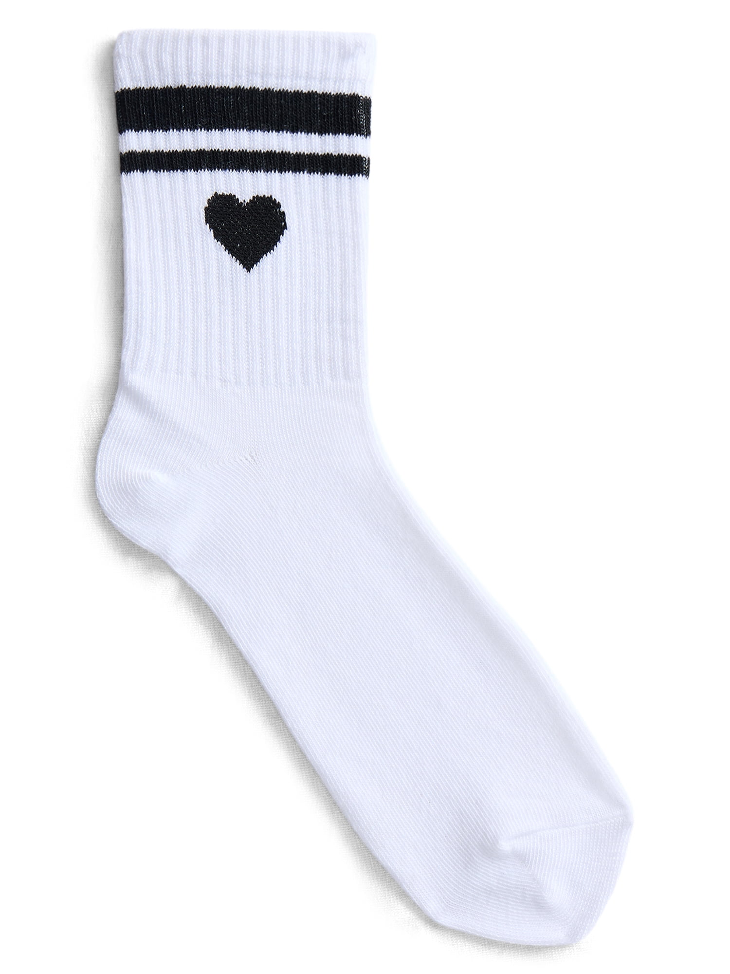 No Boundaries Ribbed Mid Crew Socks, 6-Pack, Women's, Shoe Sizes 4-10