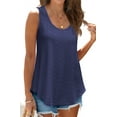 thumbnail image 3 of Fantaslook Womens Tank Tops Eyelet Crew Neck Sleeveless Tops Dressy Casual Flowy Summer Shirts, 3 of 9