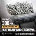 thumbnail image 2 of Tornillos de cubierta FM FastenMon #10x3 de acero inoxidable 304, 300 unidades, 2 of 8