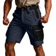 thumbnail image 3 of Migroa Men's Hiking Cargo Shorts with Zipper Pockets Lightweight Outdoor Work Camping Sport Golf Casual Travel Fishing Multipocket Blue L, 3 of 8