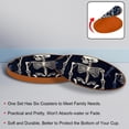 thumbnail image 4 of Skeleton 6PCS Round Microfiber Leather Coasters Set, 11x11 cm/4.3x4.3 in Absorbent Drink Mats for Home, Kitchen, and Office - and Easy to Clean Table Coasters, 4 of 6