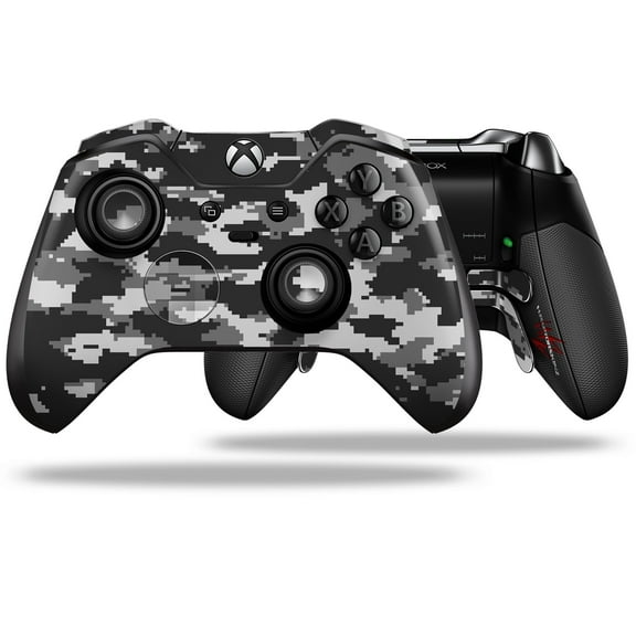 WraptorCamo Digital Gray - Decal Style Skin fits Microsoft XBOX One ELITE Wireless Controller (CONTROLLER NOT INCLUDED) by WraptorSkinz