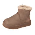 thumbnail image 3 of Yokteiria Women's Snow Boots Cozy Slip On Soft Lined High Top Ankle Boots Thick Bottom Non Slip Flat Heel Cold Weather Outdoor Boots Winter Fashion Footwear, 3 of 10