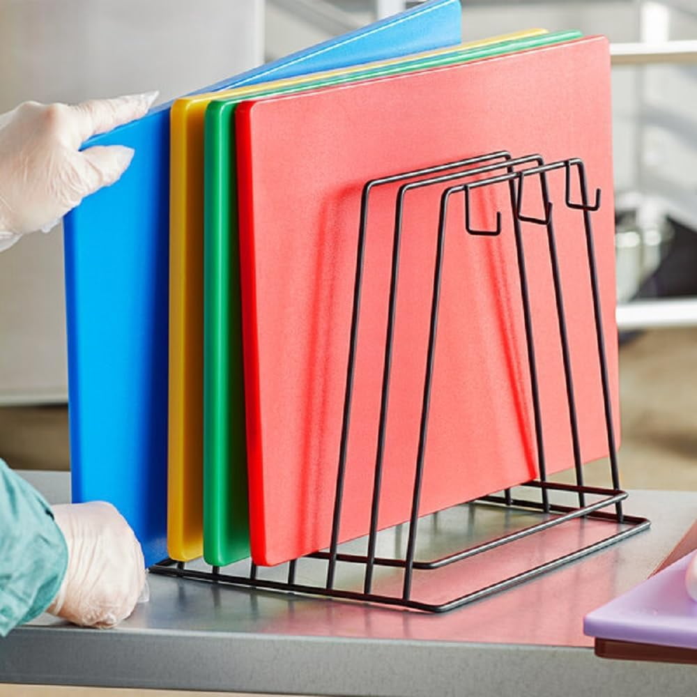 TrueCraftware- 24" x 18" x 1/2" Heavy Duty Wire Frame Cutting Board Rack (Fits) 6 Boards and 6 Brushes Cutting Board- Storage Cutting Board Rack Chopping Board Organizer Stand Holder Kitchen