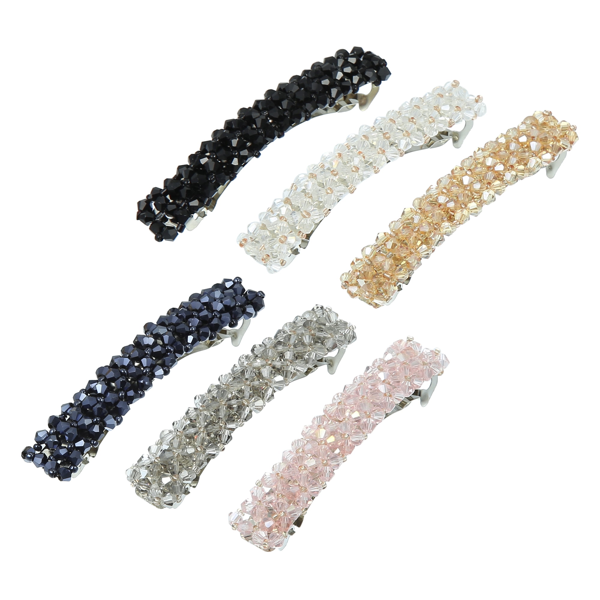 Unique Bargains 6Pcs Rhinestone Hair Side Clip Hair Accessories Girls Pink