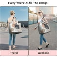 thumbnail image 5 of Blue Boho Abstract and Plant Pattern Travel Tote Bags for Women Carry On,Large Weekender Bags for Women Travel,Multi Functional Duffle Bag for Work,Shopping,Sports, 5 of 5