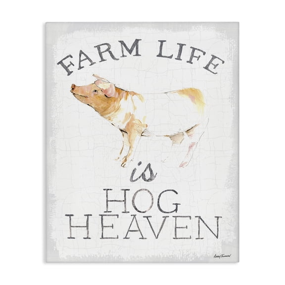 Stupell Industries Rustic Lodge Farm Life is Hog Heaven Canvas Art, 16 x 20, by Avery Tillmon