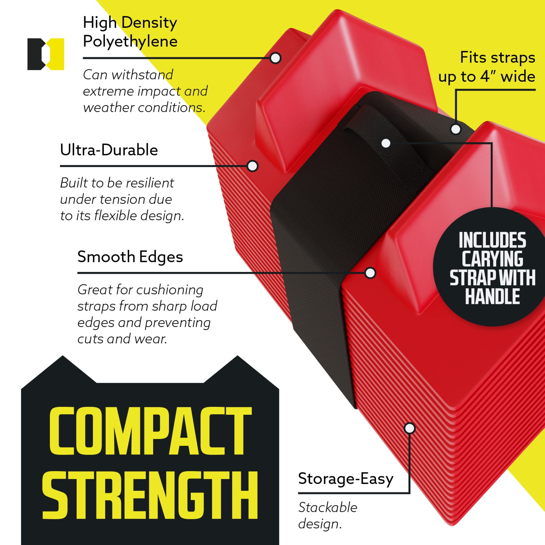 "Vee Board Carry-on Pack of 20 Red VBoards, Cargo Load Corner Edge Protector and Tie-Down Strap Guard Bumper Cushion, 11"" x 4"" x 4"", DC Cargo Mall"