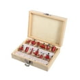 thumbnail image 2 of Router Bit, Wood Drill Bit Set Red Durability 12pcs Easy Storage  For Woodworker For Chipboard For Woodworking Trimming, 2 of 8