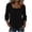 #0001-Black, variant on Women's Lace 3/4 Sleeve Tunic Tops Loose Fit Crewneck T Shirts Eyelet Flowy Babydoll Peplum Top Summer Boho Blouses