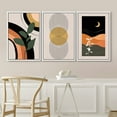 thumbnail image 2 of IDEA4WALL Framed Canvas Print Wall Art Set Mid-Century Geometric Plant Polygon Landscape Abstract Shapes Minimalism Boho Decorative for Home Decor - 16"x24"x3 White, 2 of 5