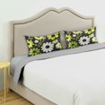 thumbnail image 3 of Yayeee Pillowcase Queen Size Set of 2 Satin Wrinkle Resistant Pillow Case, Green Flower Pattern, 3 of 8
