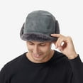 thumbnail image 3 of ZQUUVOU Men's Cotton Trapper Hat Winter Hats with Ear Flaps Windproof Ski Cap Buckle Closure Outdoor Windproof Hat Gray, 3 of 6
