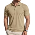 thumbnail image 3 of Hearthz Cotton Polo Shirts for Men Moisture Wicking Shirts for Men Short Sleeve Casual Summer Shirt Soft Breathable Mens Golf Polos Brown S, 3 of 6