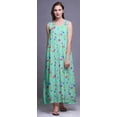 thumbnail image 3 of Bimba Robe de Nuit en Rayonne Imprimée pour Femmes, Sans Manches, Tenue de Nuit, Robe Maxi - L, 3 of 5