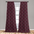 thumbnail image 5 of Ambesonne Floral Curtains, Ornate Victorian Garden, Pair of 28"x63", Dark Brown Magenta, 5 of 5