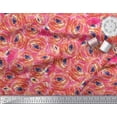 thumbnail image 3 of Soimoi Orange Poly Georgette Fabric Watercolor Floral Print Fabric by Yard 52 Inch Wide, 3 of 3