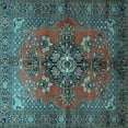 thumbnail image 1 of Ahgly Company Indoor Square Persian Light Blue Traditional Area Rugs, 3' Square, 1 of 4