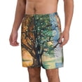 thumbnail image 2 of KLL Seasonal Tree Reflection Men's Casual Summer Beach Shorts Hawaiian Shorts with Pockets-Medium, 2 of 5